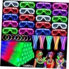 288 Pcs Glow Party Favors - 24 Led Glasses, 24 Foam Glow Sticks and 240 Glow