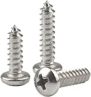 M1 M1.2 M1.4 M1.5 M1.7 M1.8 M2 M2.2 M2.3 M2.5 M2.6 10 Pcs Cross Recessed Round Head Tapping Screw Stainless Steel Wood(6mm X 10PCS,M1)