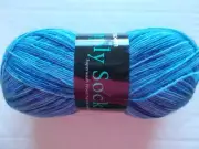 Mary Maxim Simply Sock wool blend sock yarn, Ocean, 1 skein (459 yds)