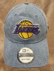 New Era Los Angeles Lakers 9TWENTY Washed Denim Low Profile Strapback Cap OSFM