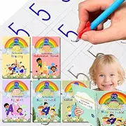 Large Magic Handwriting Practice Copybook, Grooved Handwriting Practice for Kids 3-8, Toddler Writing Practice, Math Calligraphy, Letter Tracing, for Preschool, 24x16cm, The Beginner Kit