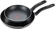 Non Stick Fry Pan Set 2-Piece 8.5" 10" Oven Safe 350F Dishwasher Safe Black