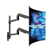 Dual Monitor Wall Mount for Flat or Curved Screens up to 38" Within 25 lbs, F...