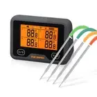 Wi-Fi Bluetooth Grill Thermometer, Wireless BBQ Thermometer with 4 Probes,Dig...