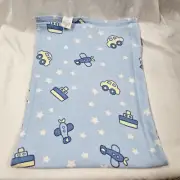 Especially For Baby Blue Fleece Blanket White Star Car Plane Boat Airplane