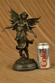 Nymph Fairy Chistmas Angel Bookend Bronze Marble Statue Sculpture Gift Decorativ