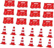 OFFIGAM 48pcs Mini Road Cones Traffic Fences Educational Simulation Roadblocks for Cognitive Development and Traffic Knowledge Play