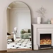 [CASSILANDO] 180 * 80cm Oversized Full Length Mirror, Bedroom Floor Body Mirror with Stand Floor Mirror Standing Mirror for Bedroom Extra Large Hanging Aluminum Alloy Thin Frame Gold