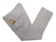 Luigi Bianchi Trousers 36, Grey Flat front Tailored fit Pure Cotton