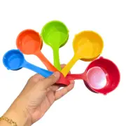 5pcs Plastic Measuring Spoons Set Cups Food Cooking Baking Kitchen Scale Pichi