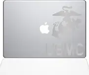 The Decal Guru USMC Logo MacBook Decal Vinyl Sticker - 13" MacBook Air - Silver (1302-MAC-13A-S)