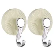 2Pcs 3" Heavy Duty Vacuum Suction Cup Hook Reusable Plastic Utility Hooks, White