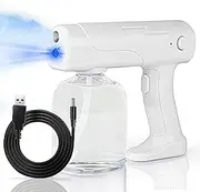 Nano Spray Gun with Adjustable Spray Volume. Blue Light Portable Nano Handheld Sprayer Large Capacity for Travel or Daily Use at Home (White)