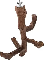 Kisangel Parrot Perch Stand Natural Wooden Bird for Parrots Budgies and Lovebirds Unique Design Easy Installation Promotes Exercise Reduces Cage