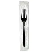 Dixie FH53C7 Individually Wrapped Heavyweight Forks - Black (1000/Carton) New