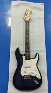 Busuyi VRack 6 String Electric Guitar Blueburst With White Pickguard