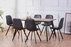LARKIN 7 PIECE DINING SET/ DINING TABLE 160CM/6 AGNES DARK GREY CHAIRS