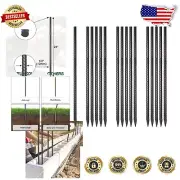24 Inch Steel Rebar Stakes with Chisel Point - 16 Pack for Concrete & Garden