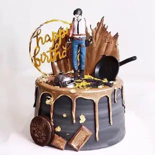 定製/仿真蛋糕/蛋糕模型/大吉大利晚上吃雞仿真蛋糕 情景男戰士生日蛋糕模型 吃雞蛋糕模型