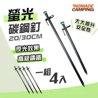 在飛比找蝦皮商城優惠-NOMADE 螢光碳鋼釘4入 20CM 30CM 夜光碳鋼營