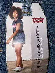 Girls 14 Blue Shorts, Denim, Levi’s, Girlfriend Shorts, NWT 28” X 3”