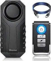 Wsdcam Upgraded Rechargeable113dB Bike Alarm Wireless Vibration Motion Sensor Waterproof Motorcycle Alarm with Remote