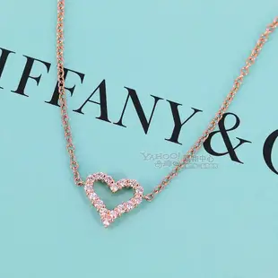 Tiffany&Co. 經典愛心鑲16鑽18K玫瑰金手鍊(迷你)