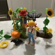 New Vintage Sealed 1995 Playmobil 3825 Farm Girl With Geese & Sunflowers