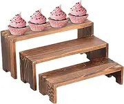 Euyehn Wood Display Risers, Wooden Perfume Stand Organizer, Rectangular Dessert Cake Holder Display Riser for Jewelry Collections Figures Perfume