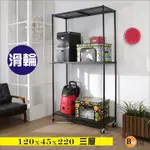 BUYJM加強型黑洞洞板120X45X220CM三層置物架附工業輪/層架