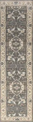 Luxurious Handcrafted Oushak Indian 12' Runner Rug Thick Plush 3x12 ft