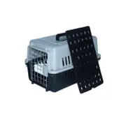 YES4PETS Small Dog Cat Crate Pet Airline Carrier Cage With Bowl and Tray-Black