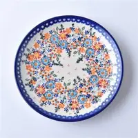 在飛比找森森購物網優惠-波蘭陶 蔚藍橙光系列 圓形餐盤 19cm 波蘭手工製