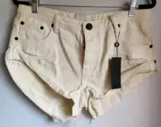 One by One Teaspoon Sz 29 Bandits in Worn White Shorts