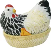 Lertenys Ceramic Egg Holder, Countertop Egg Collect Basket, Holds up to 20 Fresh Eggs