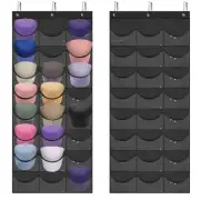 Baseball Hat Rack, 24 Pocket Over The Door Cap Organizer with 3 Hooks, Cap Ha...