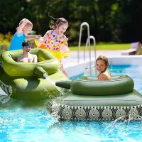 在飛比找蝦皮商城精選優惠-儿童成人充气漂浮玩具水上坦克游泳圈坐骑坐圈大人男童浮排带水枪