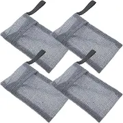 CRILSTYLEO Travel Soap Holder 4 Pack of Bar Soap Pouches Exfoliating Shampoo Bar Bag