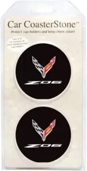 C8 Z06 Corvette Cup Holder Coaster Inserts - Set of 2 - Black