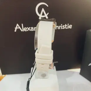 Alexandre Christie ✨2022AW 白色立體花方型女錶 石英錶膠錶帶 原廠保固一年 實體店面出貨