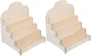 GREENADSCAPE 2pcs Tiered Display Stand for Greeting Cards Multi Purpose Retail Organizer for Postcards Brochures and Pictures for Vendors and Countertop Use