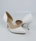 White Patent Awesome D' Orsay Pointy Pointed Toe Stiletto Mid Heel Pumps