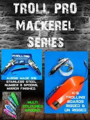 Paravane Mackerel Trolling Boards Rigged with spoons X 2 sets,fast delivery