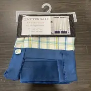 Tattersall Button Tab Top Panel One 52” x 63” Panel Green And Blue Plaid