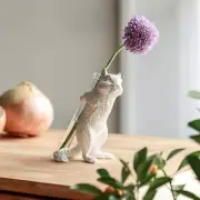haoshi Unique White Decorative Vase Whimsical Charm of Real Chipmunk Size, Cr...