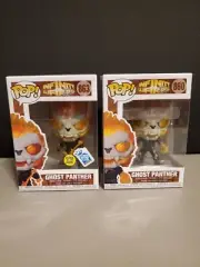 Funko Pop Lot 2 Marvel Ghost Panther GITD Gamestop Exclusive Infinity Warps
