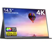 4K Portable Monitor, 14.5" IPS Laptop Screen, Slim Lightweight 1500:1 Dual USB C