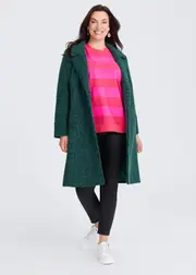 [Virtuelle] Taking Shape Cocoon Longline Coat Size 24 in Spruce Green - Plus Size Women's Clothing Spruce Green