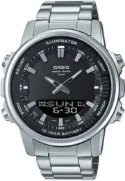 Casio AMW-880D-1A Mens Enticer World Time Telememo Analog Digital Watch White