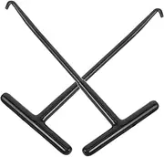 TOPPERFUN 2pcs Motorcycle T-Hook Spring Puller Hook Tool Hook Exhaust Hook Tool Spring Hooks Motorcycle Exhaust Tool T-Shaped Puller Motorcycle Hook Carbon Steel Black